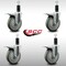 Service Caster 5'' SS Gray Poly Swivel 1-1/4'' Expanding Stem Caster Set Total Lock Brake, 4PK SCC-SSEXTTL20S514-PPUB-114-4 - alternate 2